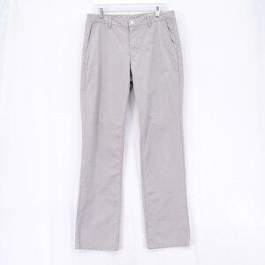 Bonobos Gray Straight Fit Cotton Chino Pants Mid Rise Flat Front 34/34 Tag 33/34